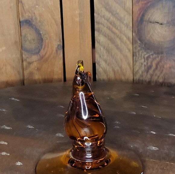 Amber Glass Rooster Figurine - Picture 9 of 11